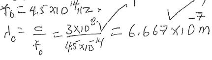 answer on threshold wave length calculation