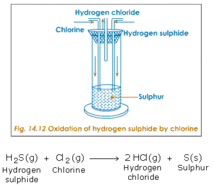 oxidation of hyrogen sulphide with chlorine