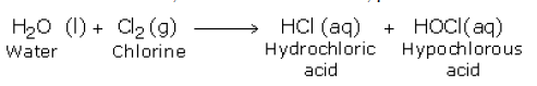 reaction of chlorine with water