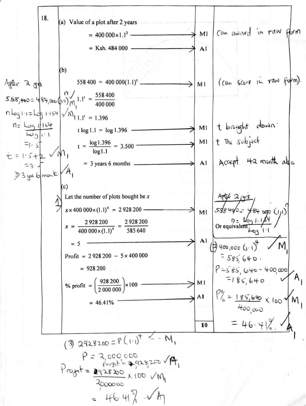 Mathematics Paper 2 - KCSE 2019 With Marking Scheme